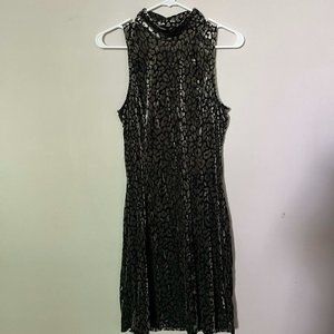 Fashion Brand Company Silver Leopard Mini Dress